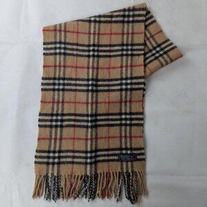 Burberry Classic Check Beige Lambswool Scarf | Soft & Warm